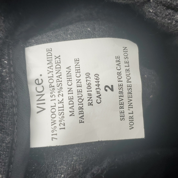 VINCE. High Wait Wool Pleat Front Trousers. - Picture 5 of 9